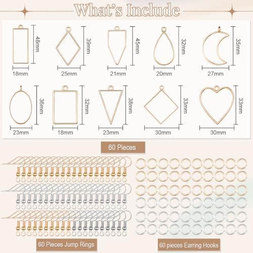 Inbagi 180 Pcs Open Bezels for Resin Jewelry - Image 2