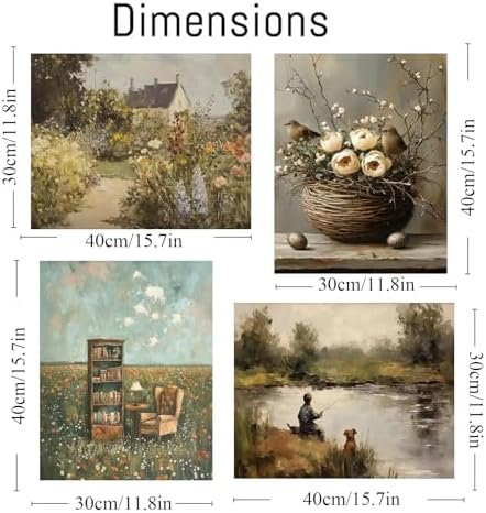 NEGEKFKX 4 Pack Retro Paint by Numbers Kit for Adults Beginner with Framed,Flowers Easy Adult Paint by Number Kits on Canvas DIY Painting for Beginners Art by Numbers for Home Wall Decor 10x12 Inch - Image 5