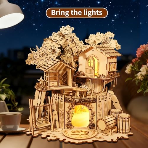 Music Park 3D Wooden Puzzles for Adults, Treehouse Light - Image 3