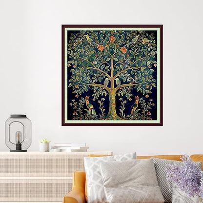 Dooxvey Cross Stitch Kits for Adults Beginners,Full Range of Cross-Stitch Stamped Kits Needlepoint Kits for Beginners Embroidery Kits 11CT Cross Stitch Patterns- Tree of Life Bird 18x18 inch - Image 2
