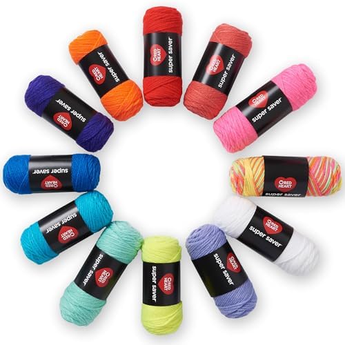 Red Heart Super Craft Kit Brights, Yarn for Crocheting and Knitting by RedHeart
