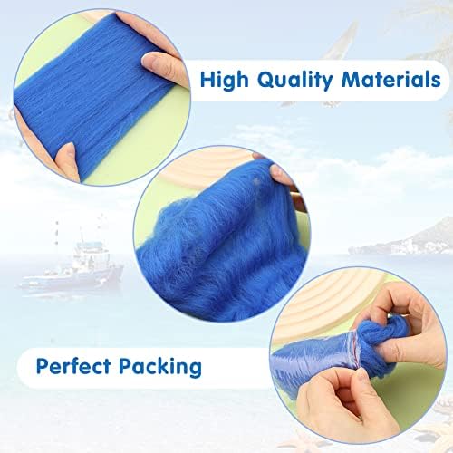 Wonvoc Needle Felting Wool 80 g, 8 Colors Wool Roving for Needle Felting - Image 4