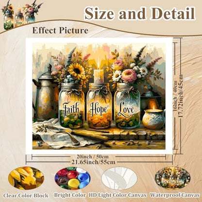 Paint by Numbers Kit for Adults Inspirational, Adult Paint by Number Kits - Image 4