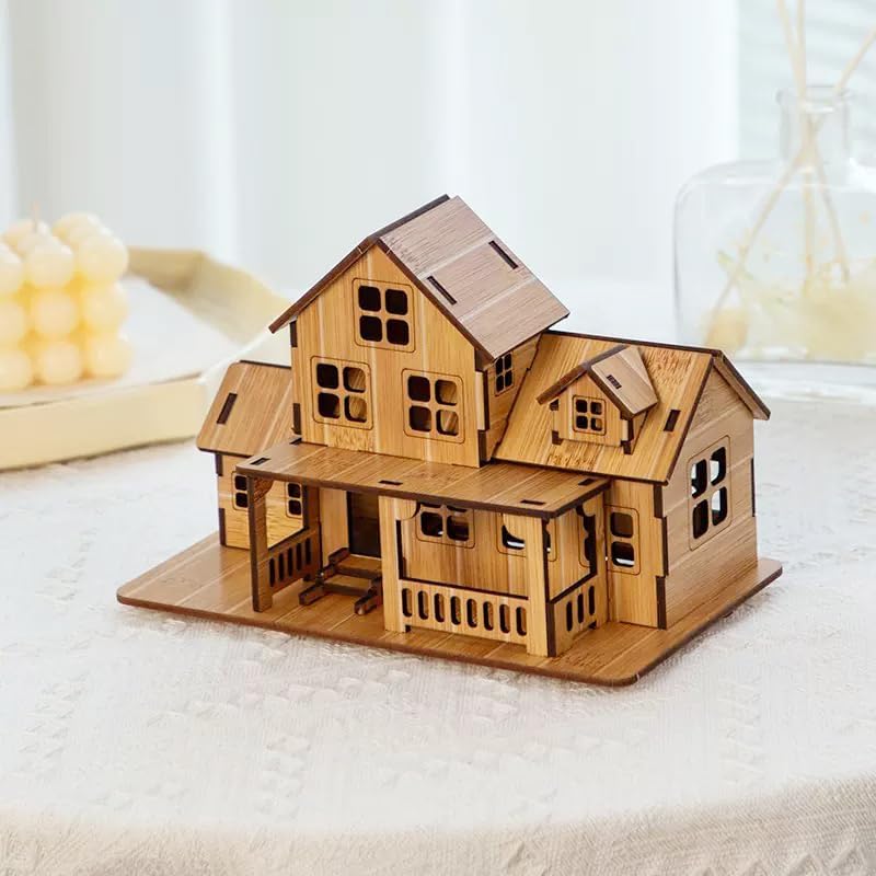 Log Cabin 3D Wooden House Puzzle,DIY Mini Building Model Kit，001 - Image 6