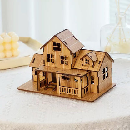 Log Cabin 3D Wooden House Puzzle,DIY Mini Building Model Kit，001 - Image 6