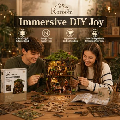 Roroom DIY Miniature House Kit, Woodland Treehouse Dollhouse Kit - Image 5
