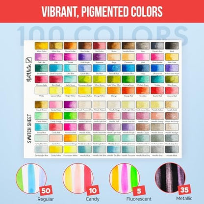 Watercolor Paint Set 100 Vibrant Colors for Adult Beginner Professional - Image 5