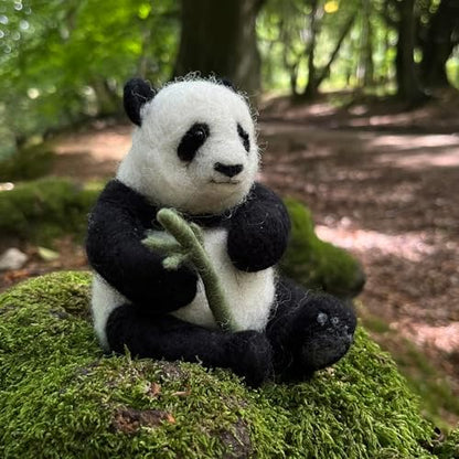 Bergin & Bath Needle Felting Kit, Panda. Make a Life-Like Panda with This Planet Friendly Craft kit for Adults and Teens. - Image 2
