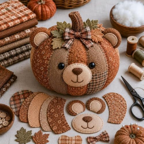 DIY Animal Pumpkin Fabric Sewing Kit (#B) - Image 2