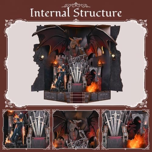 MiniCity Book Nook Kit - DIY Miniature House Kit for Adults and Teens, Dollhouse Booknook Tiny House Model Build Bookshelf Decor, Gifts for Family, Friends (Throne of Blade) - Image 4