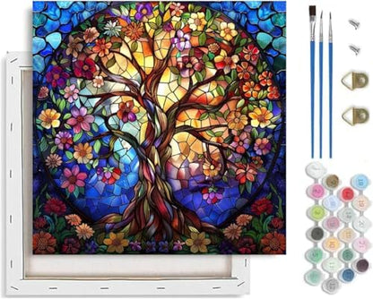 VIGEGU Tree of Life Paint by Numbers Kit for Adults Beginner with Framed by VIGEGU