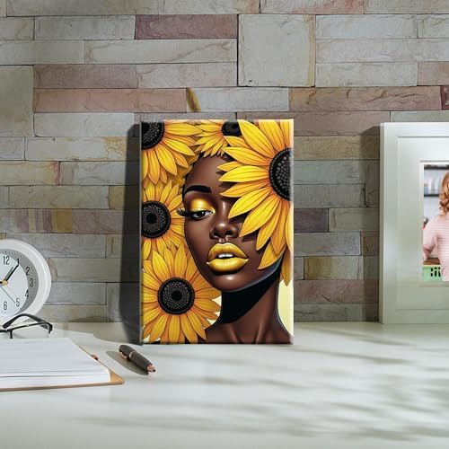 HeeBenor Framed Paint by Numbers Kit for Adults, Black Women, 8x12 Inch - Image 7