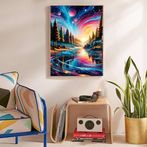 Lzyueyuan Landscape Stamped Cross Stitch Kits for Beginners,Needlepoint Counted Cross Stitch Kits for Adults,Easy Prestamped Pattern Needlepoint Kit Crafts for Home Decor Gifts11.8X15.7in - Image 4
