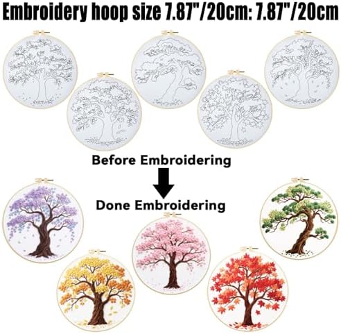ORIGACH 5 Pcs Seasonal Tree Embroidery Kit for Beginners - Image 3