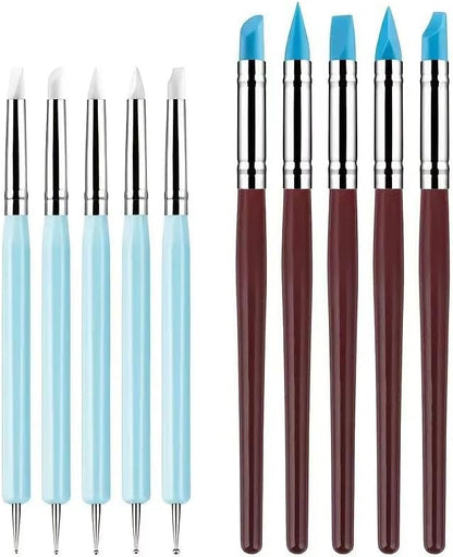 10 Pcs Silicone Clay Sculpting Tools Set, Double-Ended Dotting Tools & Silicone Brushes for Polymer Clay, Air Dry Clay, Pottery & DIY Crafting by DAIXIANGER