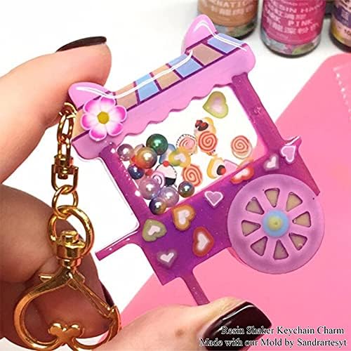 FUNSHOWCASE Resin Shaker Molds Set Charms Pendant Jewelry Making Supplies 9 Silicone Trays with 5 Clear Seal Films - Image 5