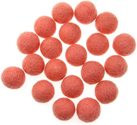 Zasy 30mm Needle Wool Felt Balls Foam Filled Wool Felt Pom Pom Home Decor DIY (Peach) - Image 3