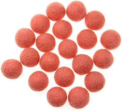 Zasy 30mm Needle Wool Felt Balls Foam Filled Wool Felt Pom Pom Home Decor DIY (Peach) - Image 3