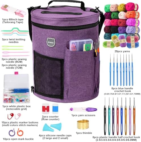 79Pc Crochet Kit,Crocheting Starter Kits with Waterproof Bag & Accessories - Image 2