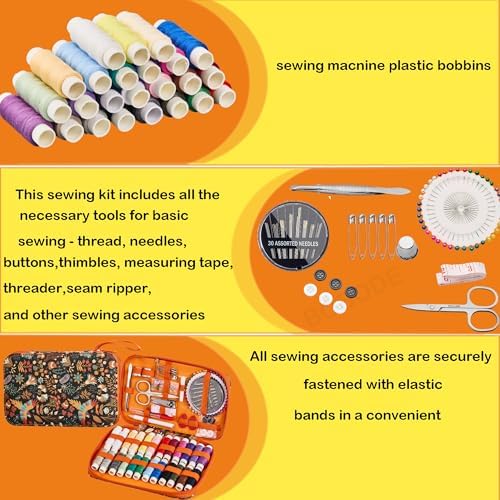 130 PCS Printing Travel Sewing Kit with Sewing Supplies Accessory - Image 5
