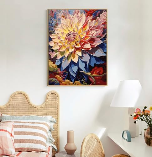 Paint by Numbers Kit for Adults, Flowers DIY Acrylic Canvas Painting Set - Image 2