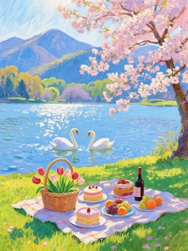 ZRIZQ Landscape Paint by Numbers Kit for Adults Beginner,Picnic,16x20 by ZRIZQ