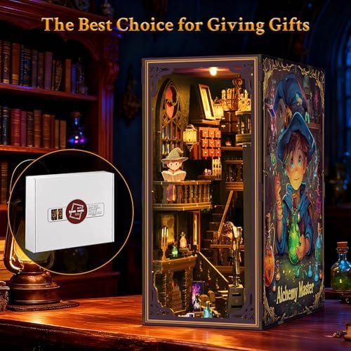 Book Nook Kit Magic Lab DIY 3D Puzzle Wooden Dollhouse with LED Light - Image 6