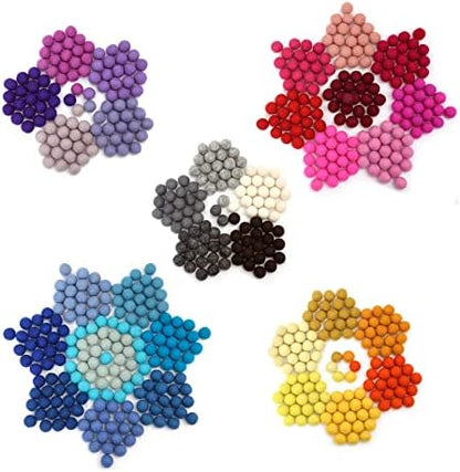 Glaciart One Felt Balls, Felt Pom Poms, (800 Pieces) 2 Centimeters - 0.8 Inch Handmade Felted 40 Color (Red, Pink, Blue, Orange, Yellow, Gray, Pastel and More), Bulk Small Puff for Felting and Garland by GlaciartOne
