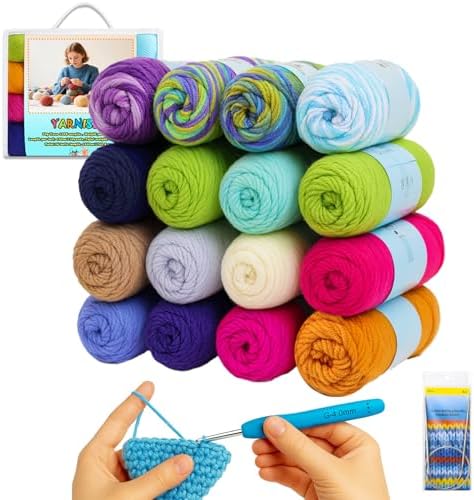 Yarniss 100% Acrylic Crochet Yarn Kit, 1760 Yards Medium Worsted Yarn by Yarniss
