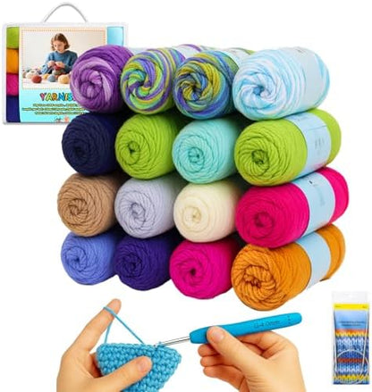 Yarniss 100% Acrylic Crochet Yarn Kit, 1760 Yards Medium Worsted Yarn by Yarniss