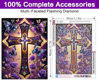 Diamond Art Kits for Adults, Cross Diamond Art Painting Kits for Adults - Image 2