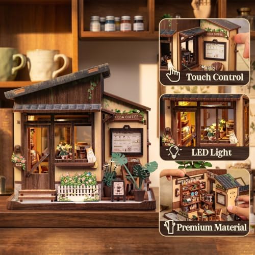 CUTEBEE DIY Miniature House Kit Japanese Coffee Shop Dollhouse - Image 4