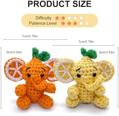 Elephant Crochet Kit for Beginners, Learn to Crochet Starter Set with Step-by-Step Video Tutorial & Crocheting Manual, Easy Yarn Knitting Project for Adult & Kid 12+, Stuffed Animal Doll for Xmas Gift - Image 4