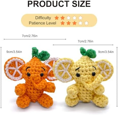 Elephant Crochet Kit for Beginners, Learn to Crochet Starter Set with Step-by-Step Video Tutorial & Crocheting Manual, Easy Yarn Knitting Project for Adult & Kid 12+, Stuffed Animal Doll for Xmas Gift - Image 4