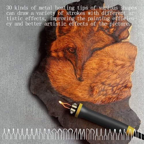 FIRElood LH30 Wood Burning Kit, Digitally Adjustable Temperature Wood burner Pen Kit, Wood Burning Tool, Professional Wood Burner Tool Kit for Adults and Beginners Craft (LH30-2 NEW) - Image 5