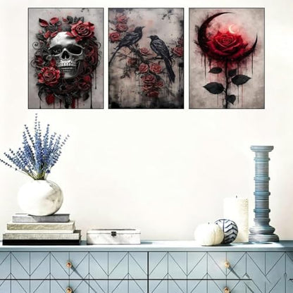 3 Pack Gothic Paint by Numbers Kit for Adults Framed Canvas, Frameworkless - Image 2