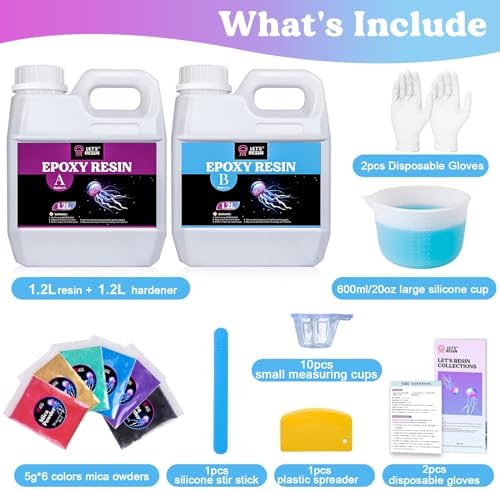 LET'S RESIN 80oz Crystal Clear Epoxy Resin Kit for Beginner - Image 6