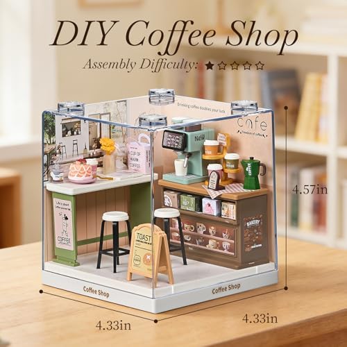 Miniature Coffee Shop DIY Kit with Display Case for Teens & Adults - Image 2