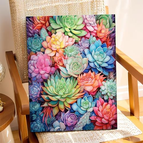 XTCIXAL Paint by Numbers Kit for Adults, Succulent, 16X20 Inch - Image 2