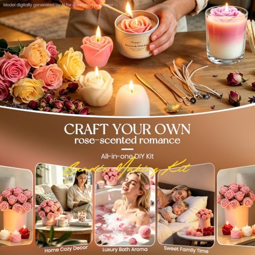 Fanyajoo Candle Making Kit,Candle Making Kit for Adults & Beginners–1200g Soy Wax，Digital Wax Melting Pot, Floral Candle Molds, Gift Boxes,Complete DIY Set，Perfect for Home Crafts & Giftin - Image 6