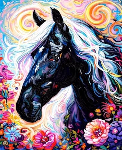 Paint by Numbers Kit for Adults Beginner, Animal Paint by Numbers Horse, DIY Easy Acrylic Watercolor Oil Painting Kit with Brushes, Arts and Crafts for Adult for Home Wall Decor, Gifts 20x26 in T-44 by Unknown