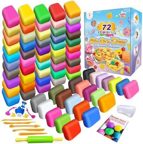 Air Dry Clay, 72 Colors Modeling Magic Clay for Kids by ESSENSON