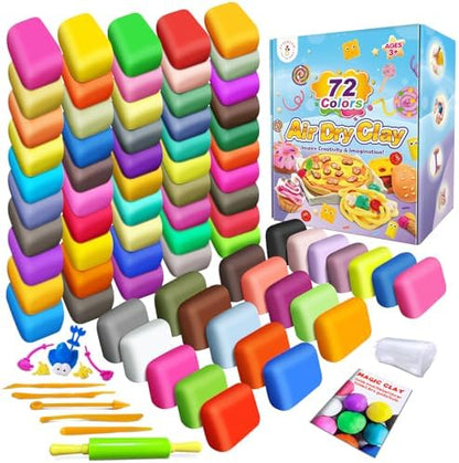 Air Dry Clay, 72 Colors Modeling Magic Clay for Kids by ESSENSON