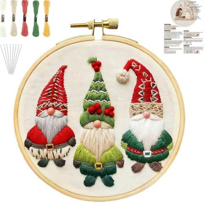YOUDRN Christmas Embroidery Kits, Gnomes Embroidery Kits for Adults by YOUDRN