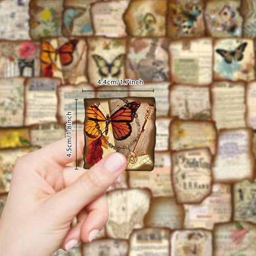 100 Pcs Vintage Journaling Stickers - Junk Journal Supplies with Antique Map Prints & Distressed Edges, Scrapbook Stickers for Planners, Ideal for Kids Teenagers Adults - Image 3