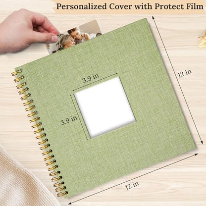 12"x12" Scrapbook Photo Album Linen Cover 40 Sheets 80 Pages White Paper - Image 2