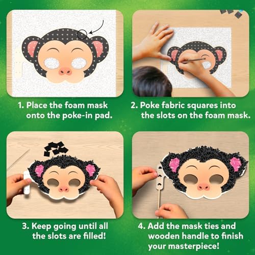 Skillmatics Poke-in Art – Animal Masks, Wood Craft Kit, Gift for Kids - Image 6