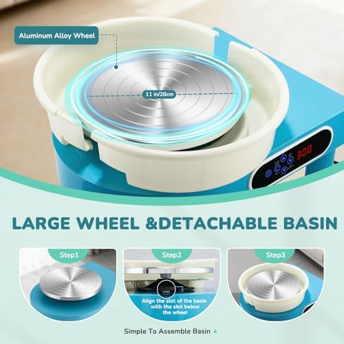 Bonoutil 11" Pottery Wheel Machine with Foot Pedal for Adults Beginners - Image 5