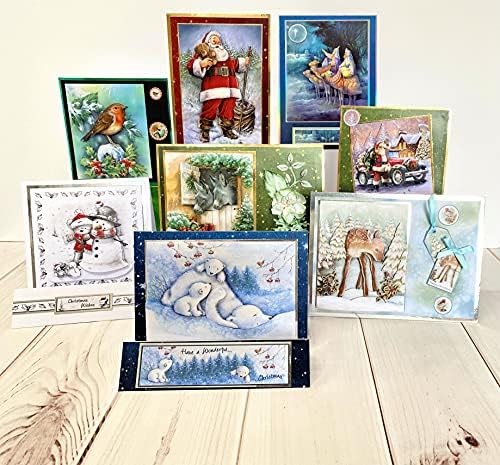 Katy Sue Christmas Selection Die-Cut Decoupage Pack. Contains 24 Pre-Cut Die Cut Decoupage Paper Sheets for Your Christmas Card Making Supplies. 3 Copies of 8 Different Christmas & Holiday Designs - Image 2