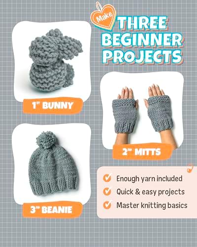 Complete Knitting Kit for Beginners - Learn to Knit Kit with Knitting Accessories Like Thick Beginner Yarn in Gray, Bamboo Needles for Beginners & More - Includes Video Tutorials & Written Guide - Image 2
